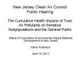 New Jersey Clean Air Council Public Hearing The Cumulative Health Impacts of Toxic Air Pollutants on Sensitive Subpopulations and the General Public PowerPoint PPT Presentation