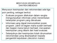 MENYUSUN KESIMPULAN DAN REKOMENDASI