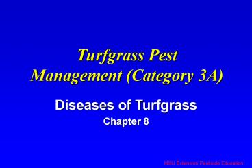 Turfgrass Pest Management (Category 3A)