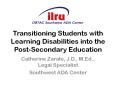 Transitioning Students with Learning Disabilities into the Post-Secondary Education PowerPoint PPT Presentation