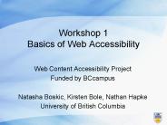 Workshop 1 Basics of Web Accessibility