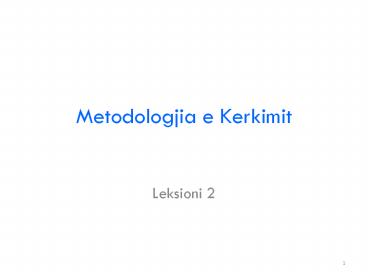 Metodologjia e Kerkimit
