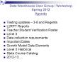 Data Warehouse User Group / Workshop Spring 2012 Agenda PowerPoint PPT Presentation