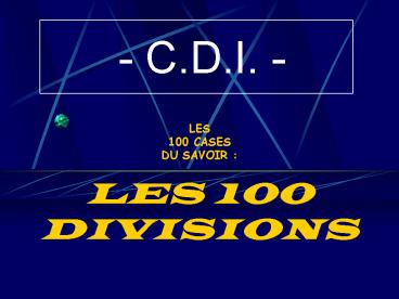 LES 100 CASES DU SAVOIR : LES 100 DIVISIONS