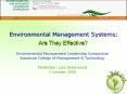 Environmental Management Systems: PowerPoint PPT Presentation