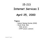 Internet Services I April 25, 2000