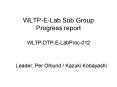 WLTP-E-Lab Sub Group Progress report WLTP-DTP-E-LabProc-012 PowerPoint PPT Presentation