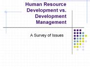 Human Resource Development vs. Development Management