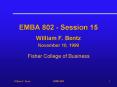 EMBA 802 - Session 15 PowerPoint PPT Presentation