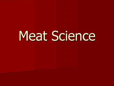 Meat Science