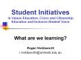Student Initiatives in Values Education, Civics and Citizenship Education and Inclusive Student Voice PowerPoint PPT Presentation