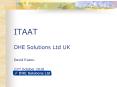 ITAAT DHE Solutions Ltd UK David Evans. 22nd October 2010 PowerPoint PPT Presentation
