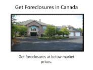 Get Foreclosures in Canada