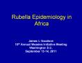 Rubella Epidemiology in Africa PowerPoint PPT Presentation