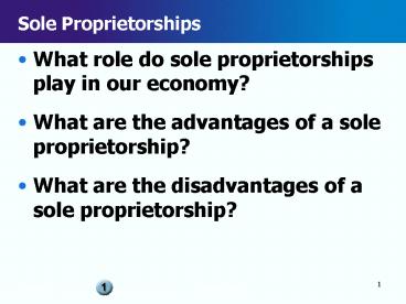 Sole Proprietorships