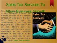 Sales Tax Services To Allow Business Growth