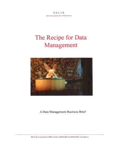 The Recipe for Data Management