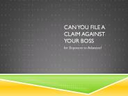 Sue My Employer For Exposure To Asbestos