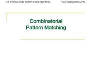 Combinatorial Pattern Matching