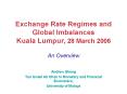 Exchange Rate Regimes and Global Imbalances Kuala Lumpur, 28 March 2006 An Overview PowerPoint PPT Presentation