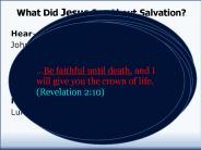 What Did Jesus Say About Salvation?