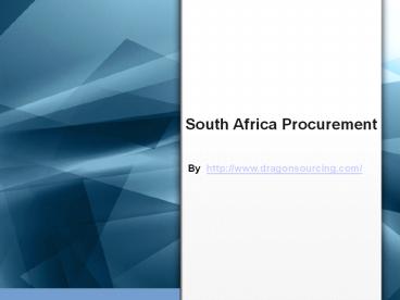 South Africa Procurement Materials