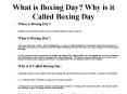 What is Boxing Day? Why is it Called Boxing Day? PowerPoint PPT Presentation