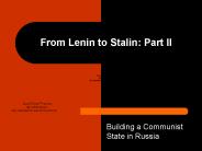 From Lenin to Stalin: Part II