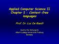 Applied Computer Science II Chapter 2 : Context-free languages PowerPoint PPT Presentation