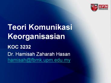 Teori Komunikasi Keorganisasian
