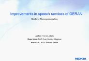 Improvements in speech services of GERAN