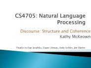 CS4705: Natural Language Processing