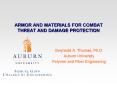 ARMOR AND MATERIALS FOR COMBAT THREAT AND DAMAGE PROTECTION PowerPoint PPT Presentation