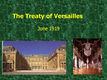 The Treaty of Versailles