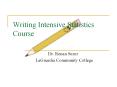 Writing Intensive Statistics Course PowerPoint PPT Presentation