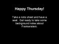 Happy Thursday! PowerPoint PPT Presentation