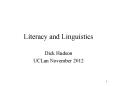 Literacy and Linguistics PowerPoint PPT Presentation
