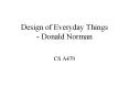 Design of Everyday Things - Donald Norman PowerPoint PPT Presentation