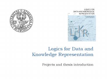 Logics for Data and Knowledge Representation