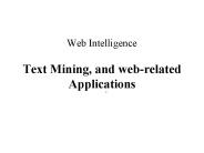 Web Intelligence  Text Mining, and web-related Applications