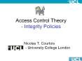 Access Control Theory - Integrity Policies PowerPoint PPT Presentation