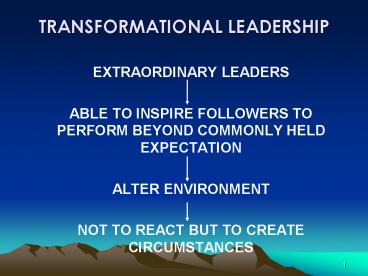 TRANSFORMATIONAL LEADERSHIP