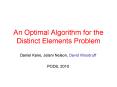An Optimal Algorithm for the Distinct Elements Problem PowerPoint PPT Presentation
