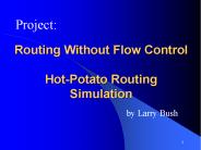 Routing Without Flow Control Hot-Potato Routing Simulation