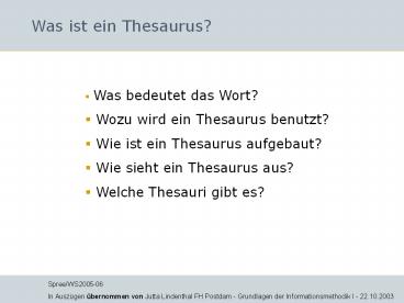 Was ist ein Thesaurus?