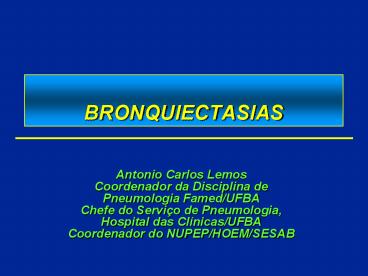 BRONQUIECTASIAS
