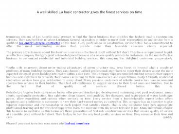 Los Angeles general contractor