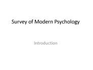 Survey of Modern Psychology