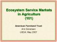 Ecosystem Service Markets in Agriculture (101) PowerPoint PPT Presentation