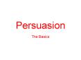 Persuasion PowerPoint PPT Presentation